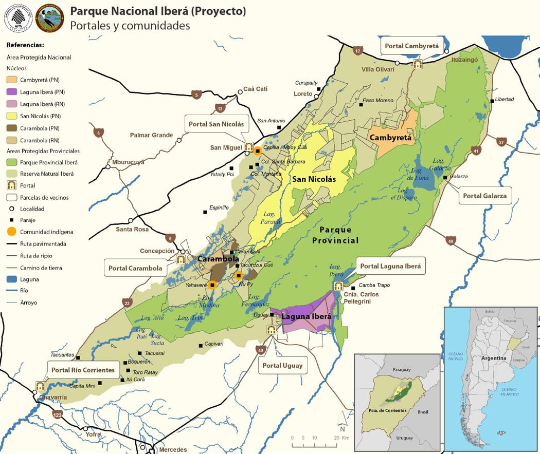 Mapa Esteros del Iberá Portales 1