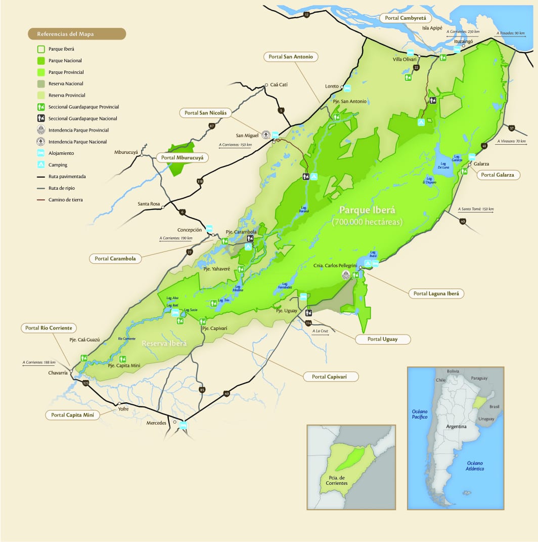 Mapa Esteros del Iberá Portales 2