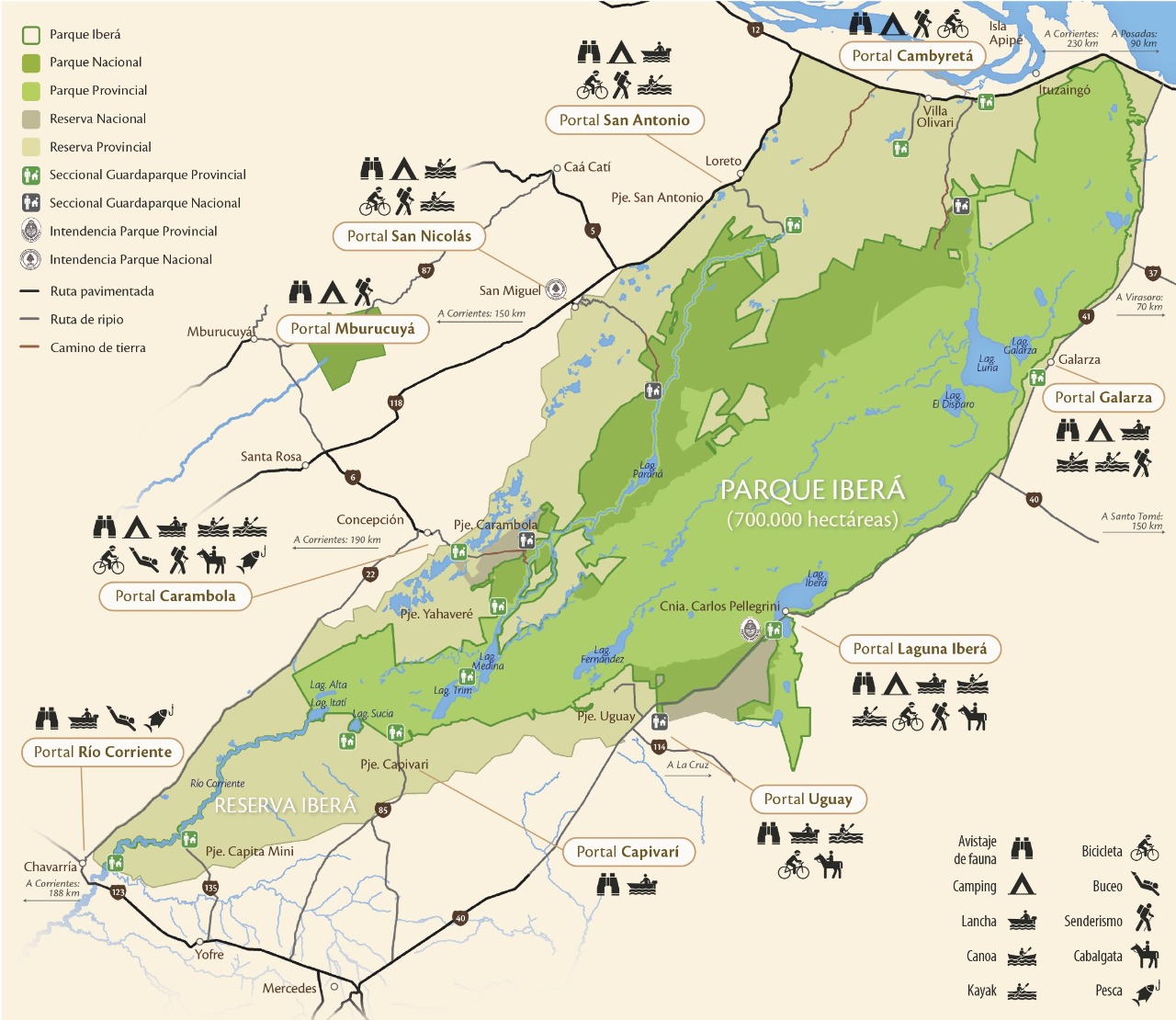 Mapa Esteros del Iberá Portales 3