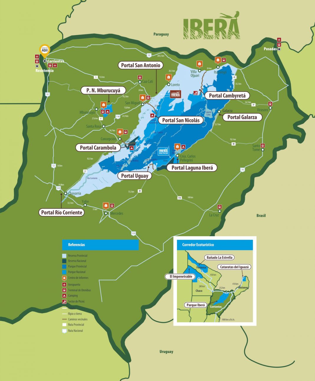 Mapa Esteros del Iberá Portales 4